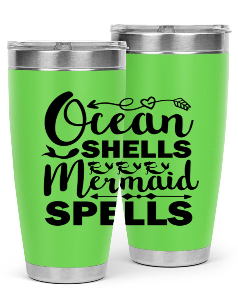 Ocean Shells Mermaid Spells 521#- mermaid- Tumbler