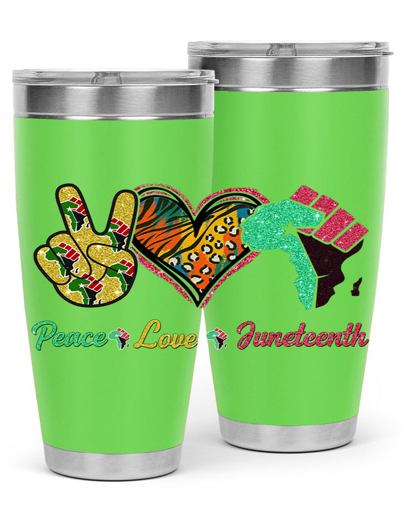 Peace Love Juneteenth Day Fist Png 8#- Juneteenth- tumbler
