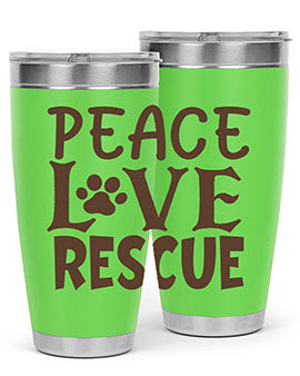 Peace Love Rescue Style 23#- cat- Tumbler