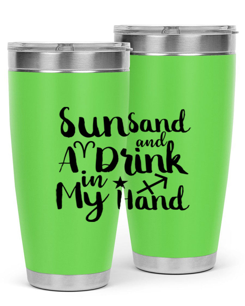 Sun Sand And A Drink In My Hand 480#- zodiac- Tumbler