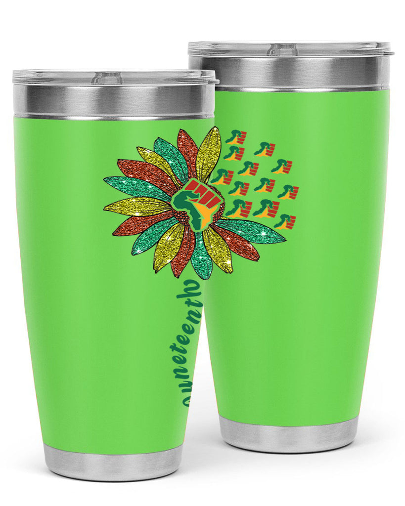 Sunflower Fist Juneteenth Black History 24#- Juneteenth- tumbler