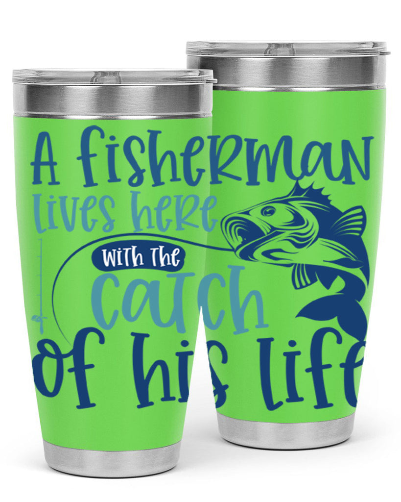 a fisherman lives here with the catch 228#- fishing- Tumbler