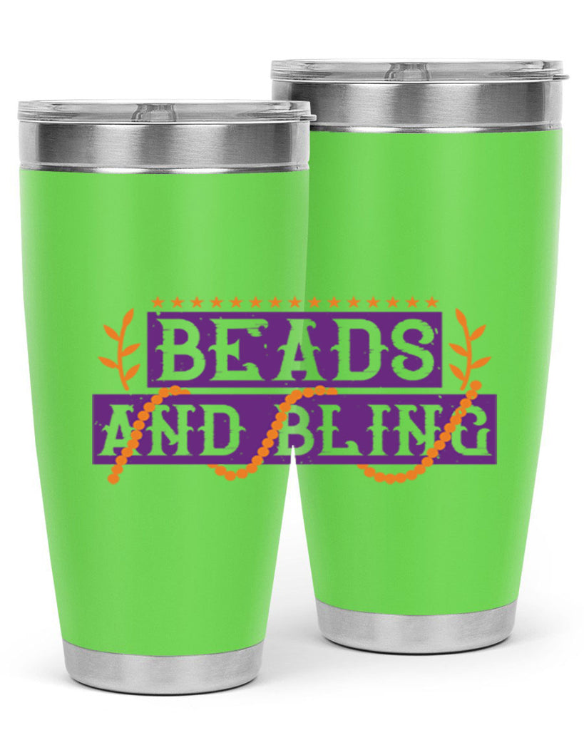 beads and bling 40#- mardi gras- Tumbler