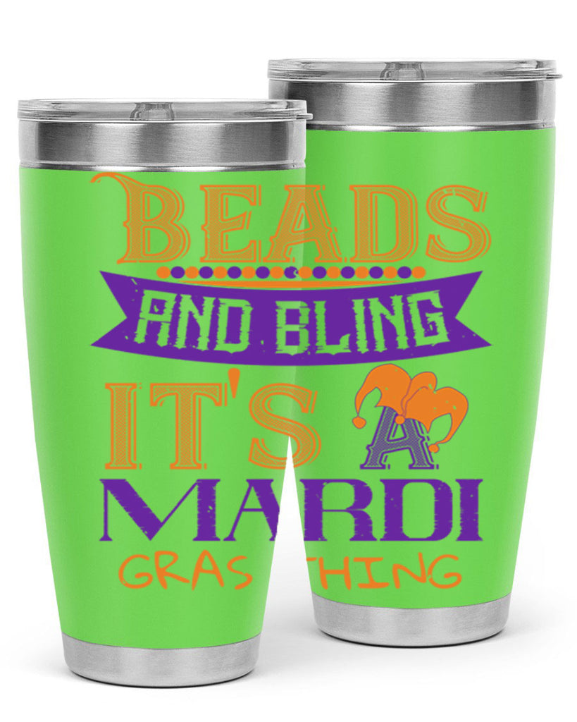 beads and bling its a mardi gras thing 51#- mardi gras- Tumbler