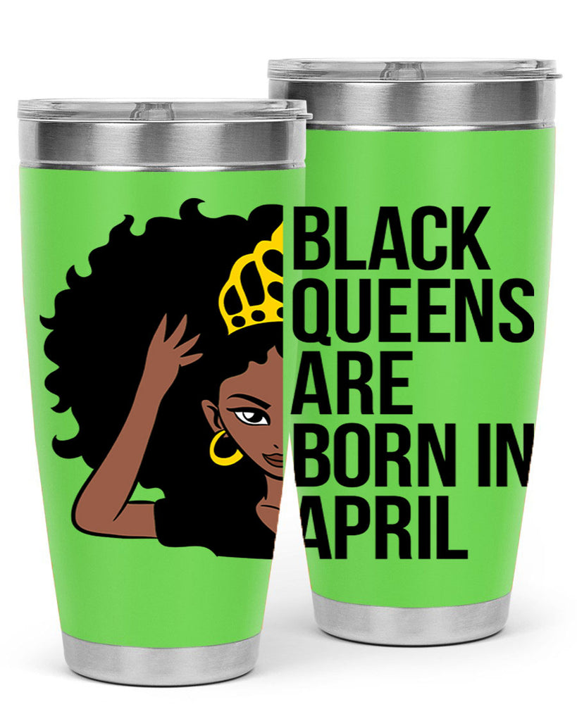 black queens are born in april 218#- black words phrases- Cotton Tank