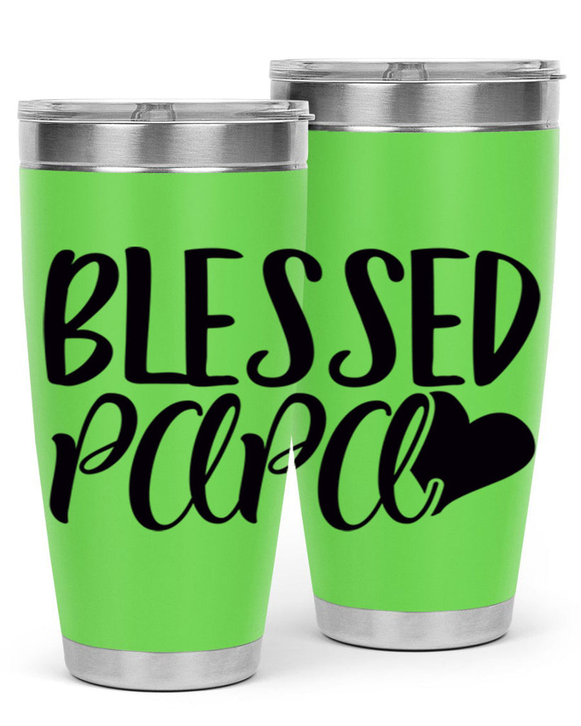 blessed papa 70#- grandpa - papa- Tumbler