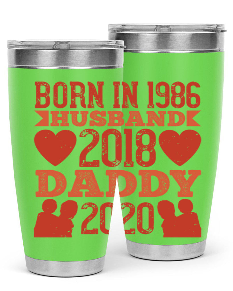 born in husband daddy 123#- fathers day- Tumbler