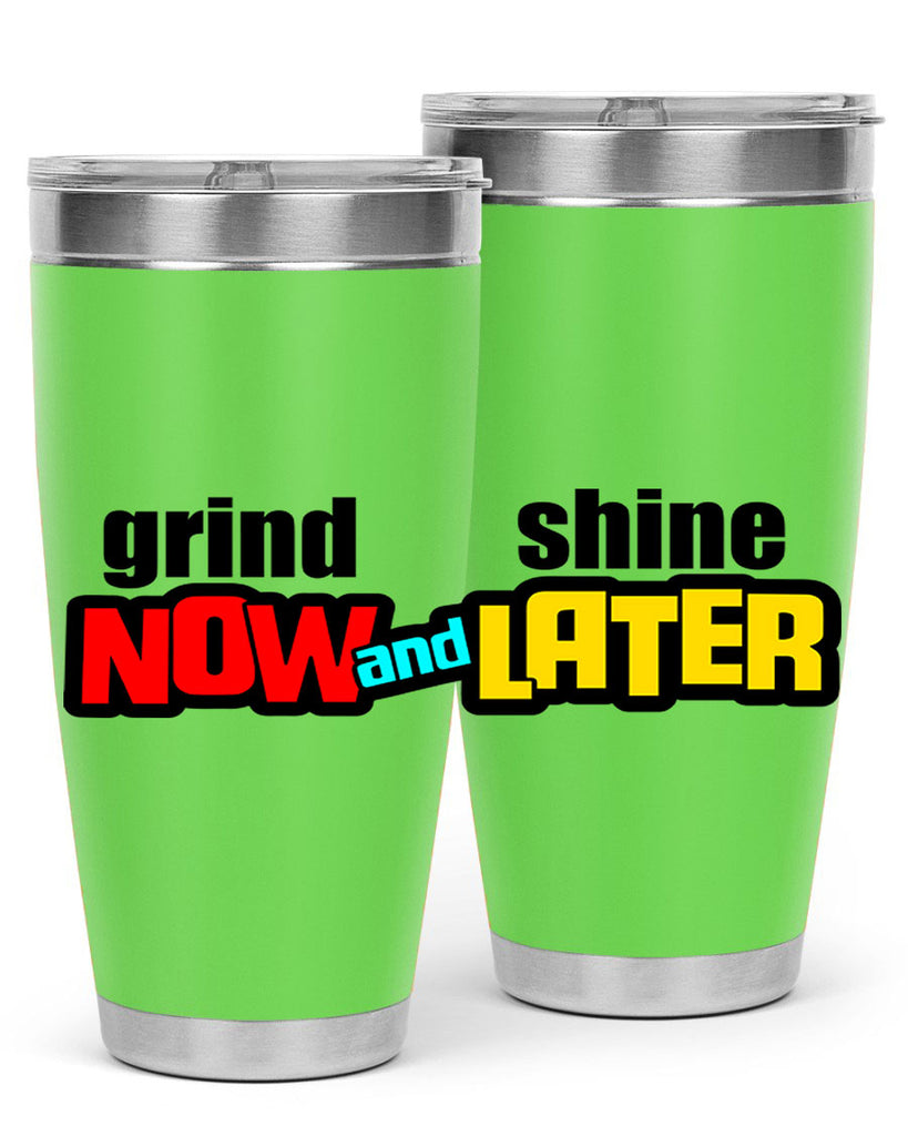 grind now and shine later 142#- black words phrases- Cotton Tank