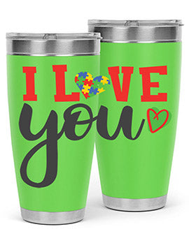 i love you Style 23#- autism- Tumbler