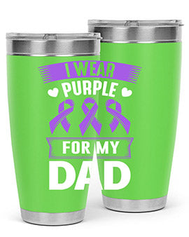 i wear purple for dad 170#- alzheimers- Tumbler