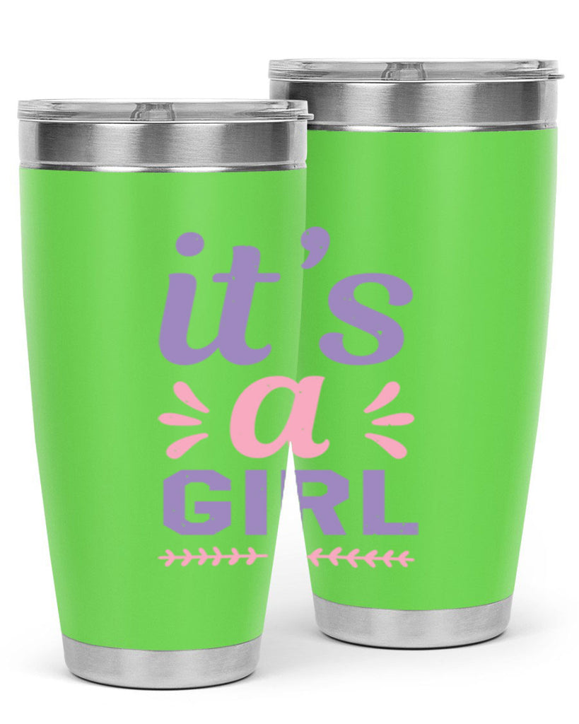 its a girl Style 32#- baby shower- tumbler