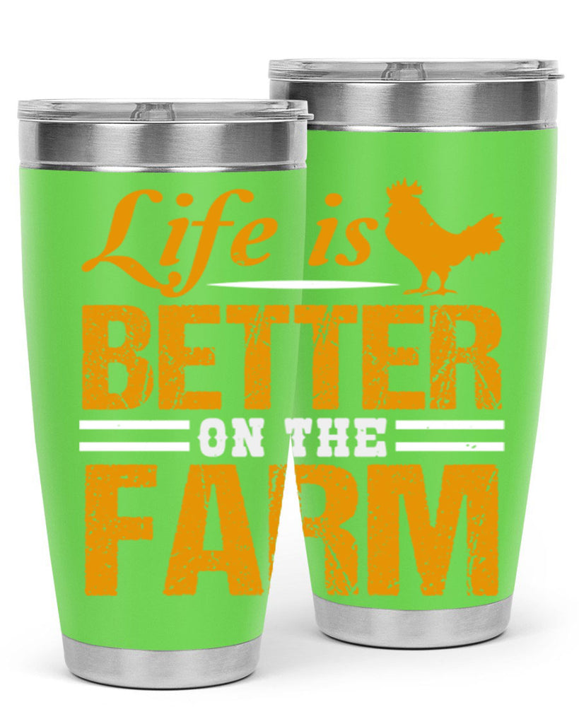 life is better on the farm 44#- farming and gardening- Tumbler