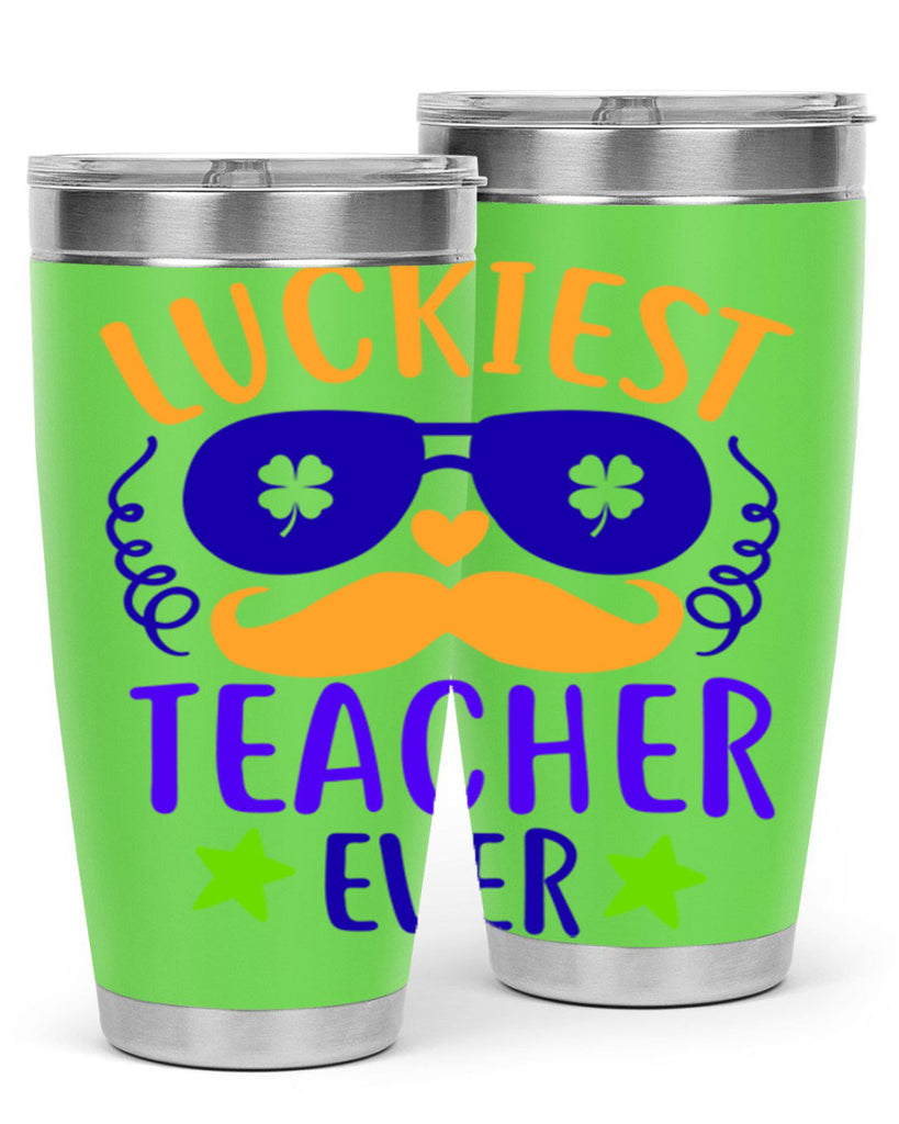 luckiest teacher ever 14#- mardi gras- Tumbler