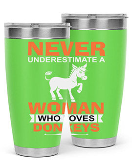 never underestimate a woman who loves donkeys Style 1#- donkey- Tumbler