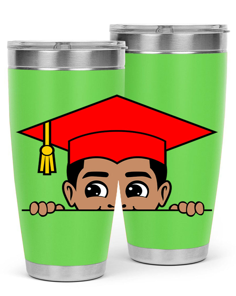 peekaboo afro puffs grad boy 20#- black men - boys- tumbler