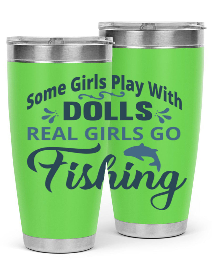 some girl play with dolls 38#- fishing- Tumbler