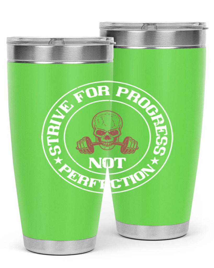 strive for progress not perfection 72#- gym- Tumbler