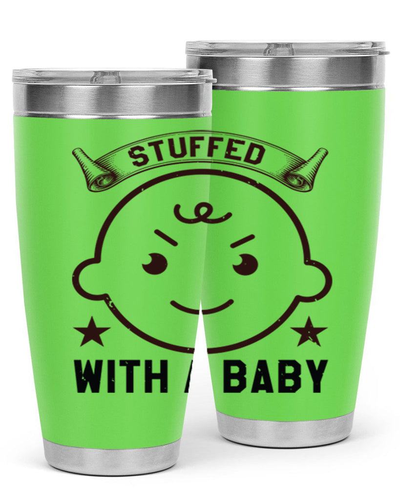stuffed with a baby Style 14#- baby shower- tumbler