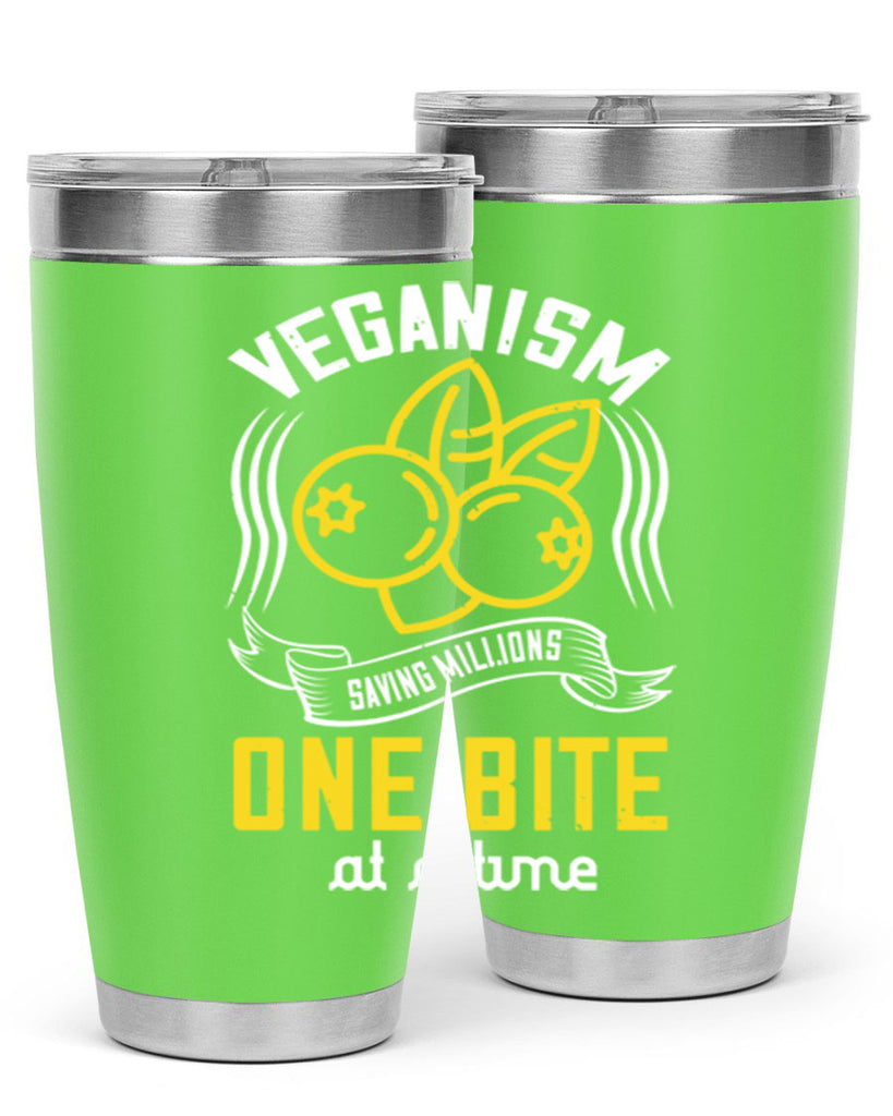 veganism saving millions one bite at a time 13#- vegan- Tumbler