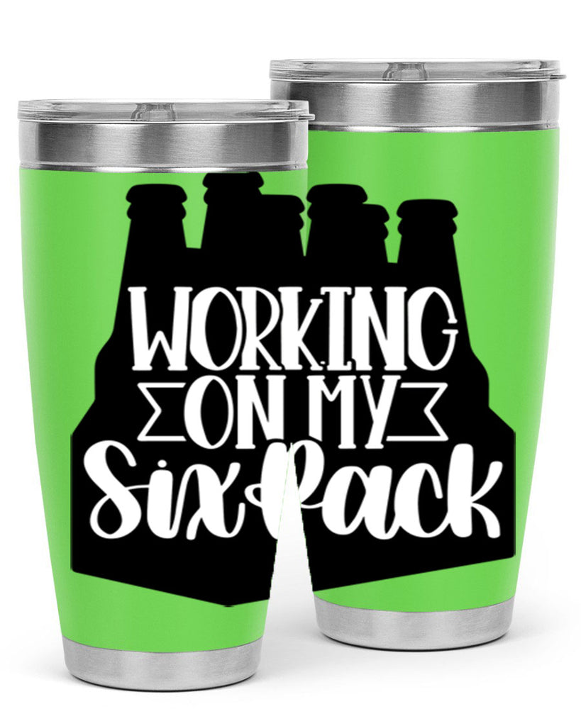 working on my six pack 13#- beer- Tumbler