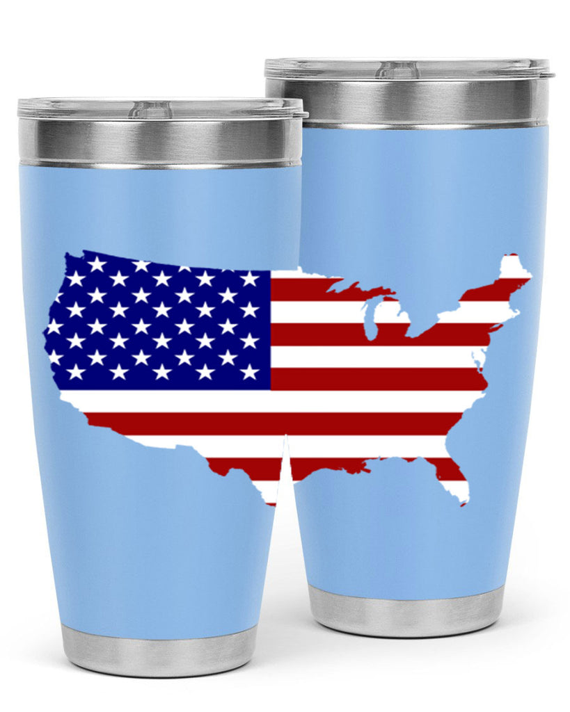 Flag With Map Style 50#- Fourt Of July- Tumbler