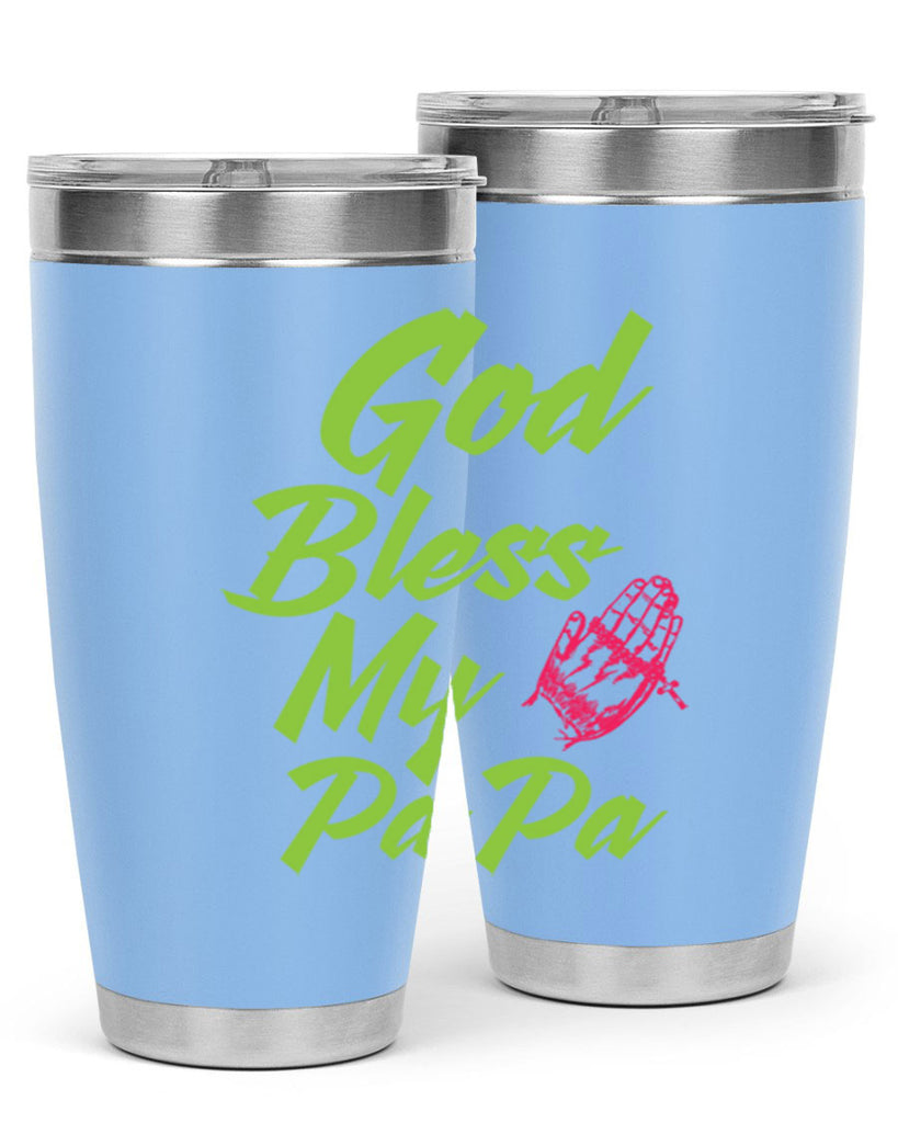 God Bless Papa 107#- grandpa - papa- Tumbler