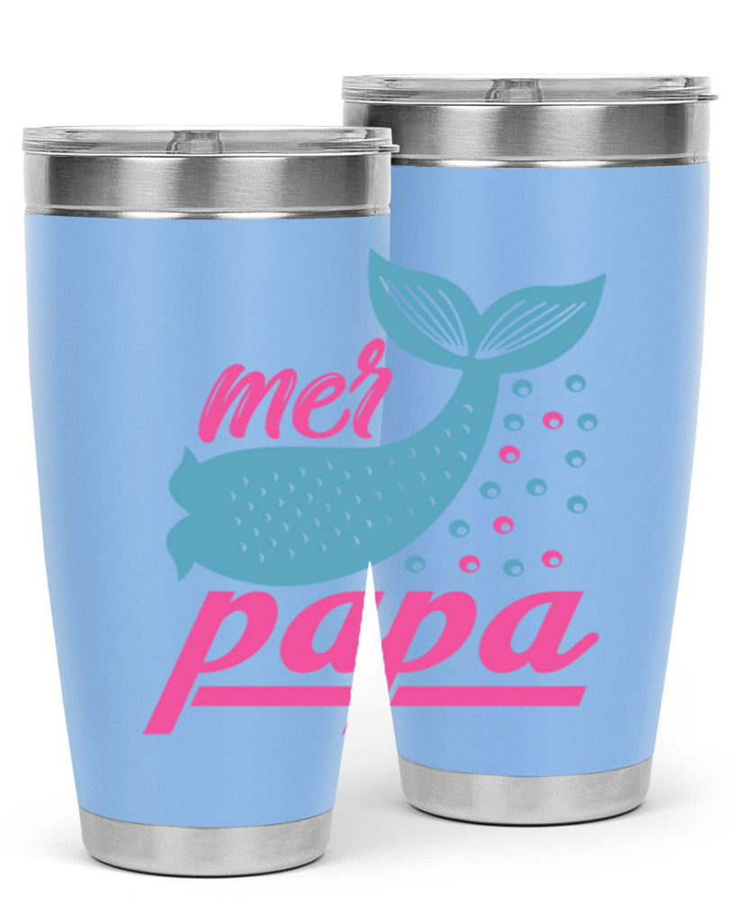 Mer Papa 344#- mermaid- Tumbler