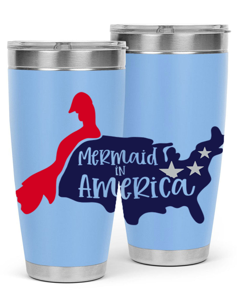 Mermaid In America Style 167#- Fourt Of July- Tumbler