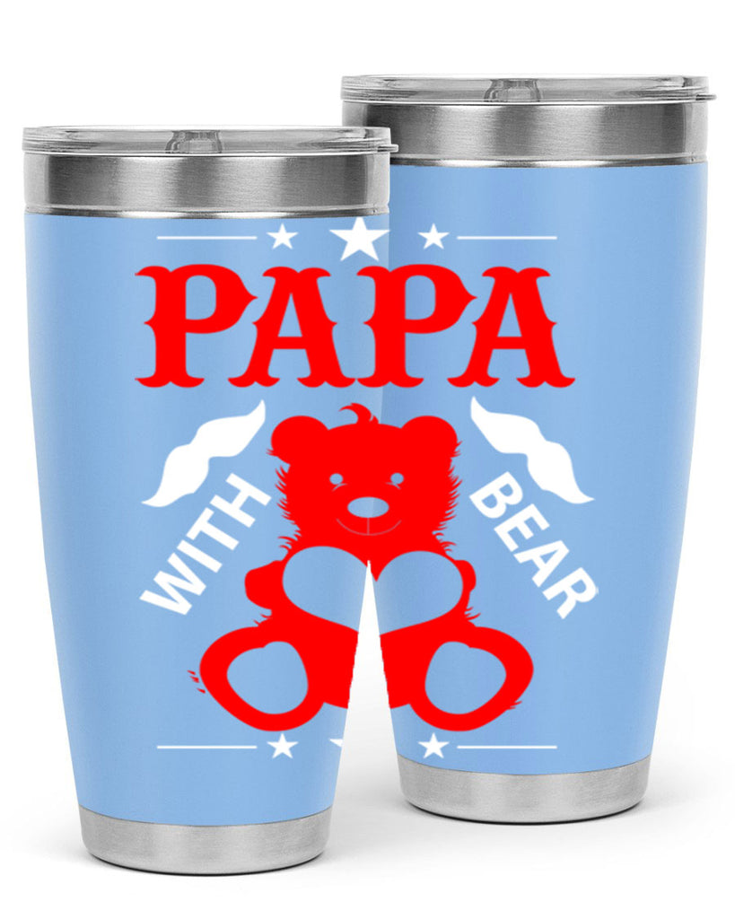 PAPA WITH BEAR 112#- grandpa - papa- Tumbler