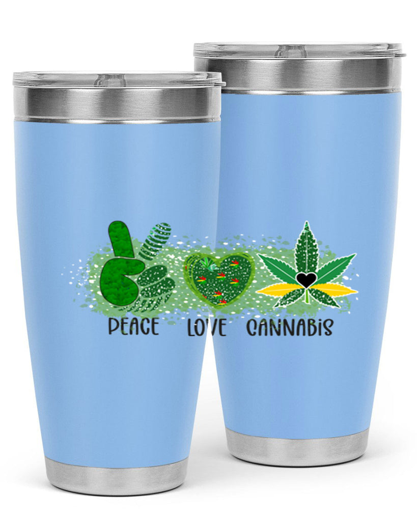 Peace Love Cannabis 215#- marijuana- Tumbler
