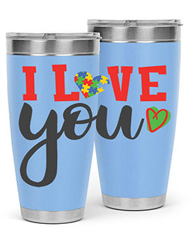 i love you Style 23#- autism- Tumbler