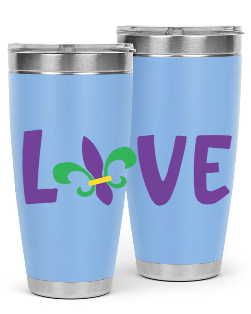 love 80#- mardi gras- Tumbler