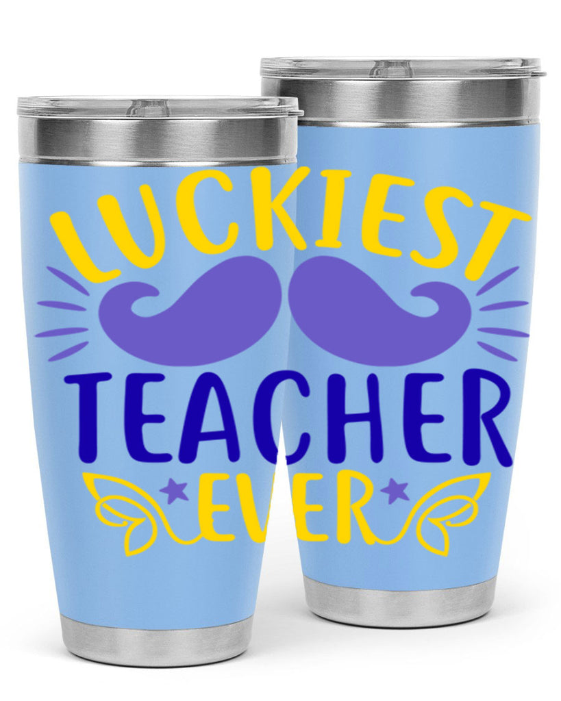 luckiest teacher ever 12#- mardi gras- Tumbler