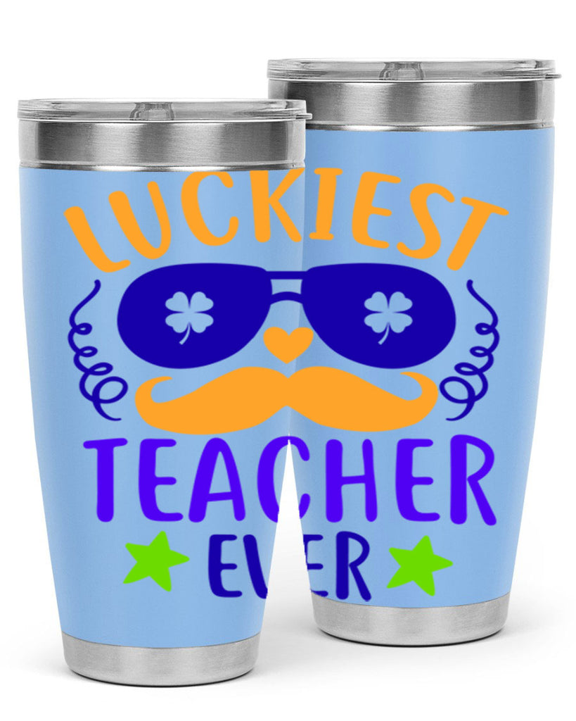 luckiest teacher ever 14#- mardi gras- Tumbler