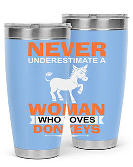 never underestimate a woman who loves donkeys Style 1#- donkey- Tumbler