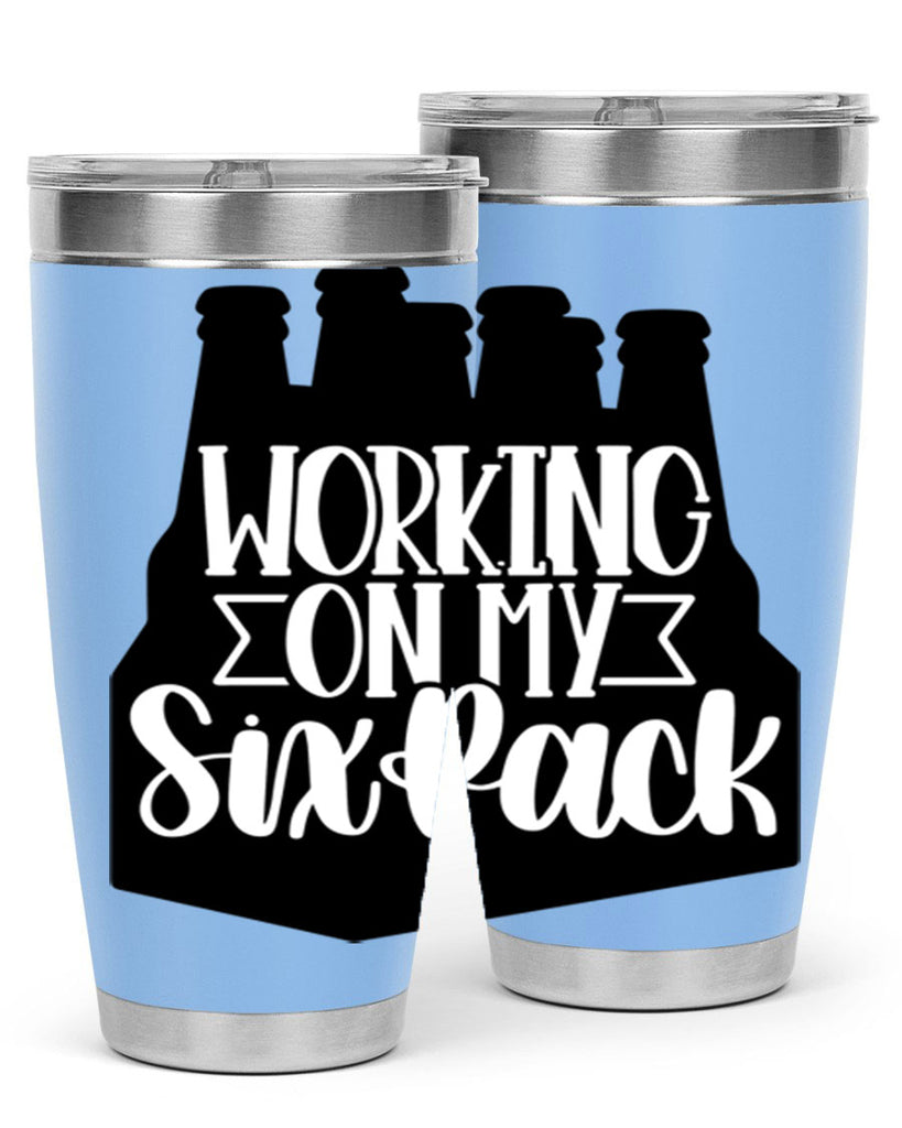 working on my six pack 13#- beer- Tumbler