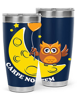 Carpe Noctem Moon Stars Owl A TurtleRabbit 1#- owl- Tumblers