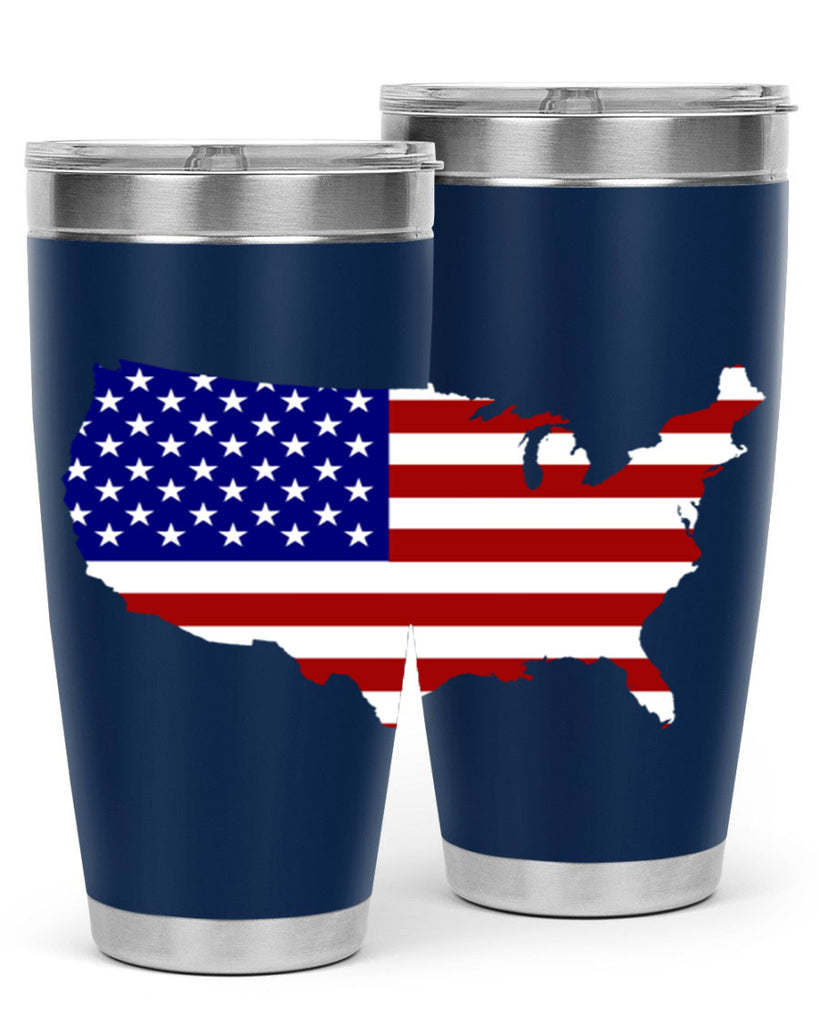 Flag With Map Style 50#- Fourt Of July- Tumbler