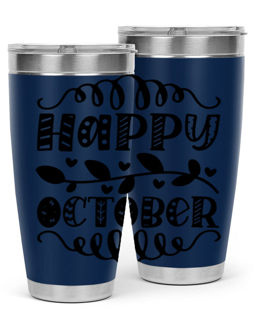 Happy October 239#- fall- Tumbler