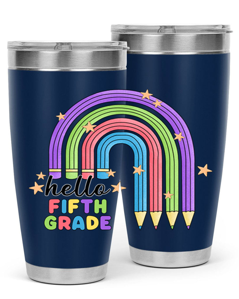 Hello 5th Grade Pencil Rainbow 13#- 5th grade- Tumbler