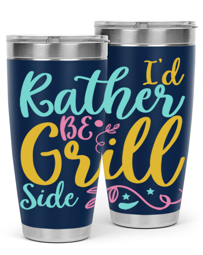ID RATHER BE GRILL SIDE Style 62#- summer- Tumbler