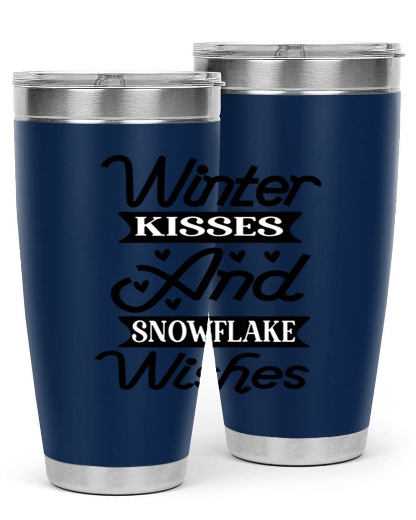 Winter Kisses And Snowflake Wishes 515#- winter- Tumbler