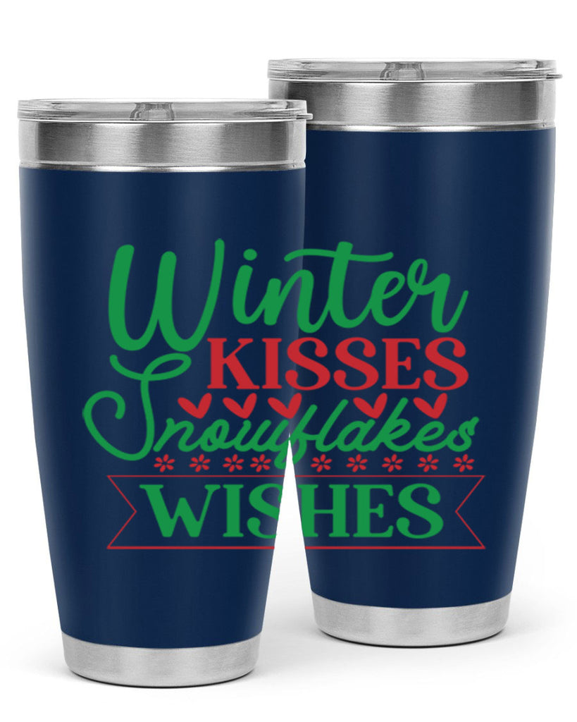 Winter Kisses Snowflakes Wishes 522#- winter- Tumbler