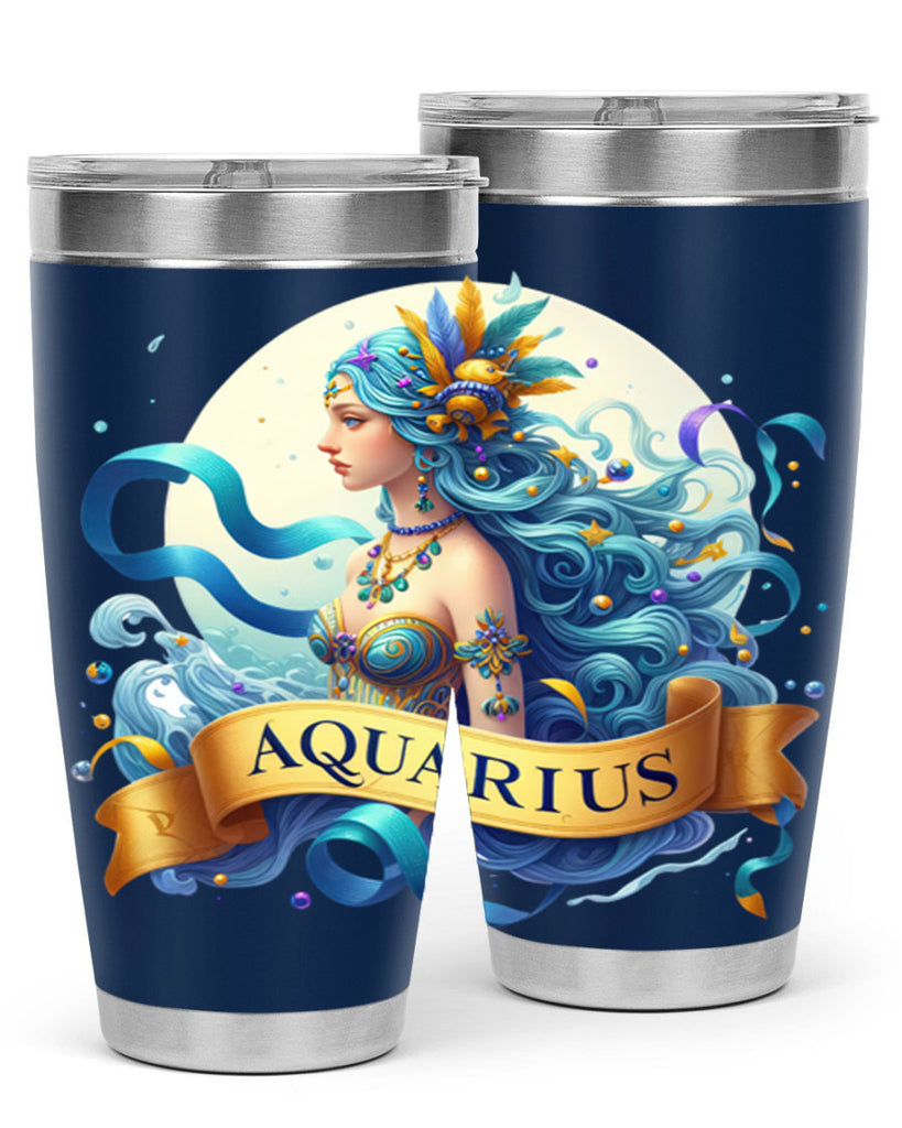 aquarius 84#- zodiac- Tumbler