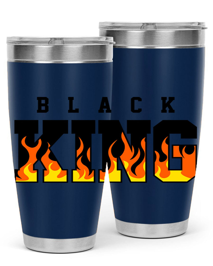 black king flames 232#- black words phrases- Cotton Tank