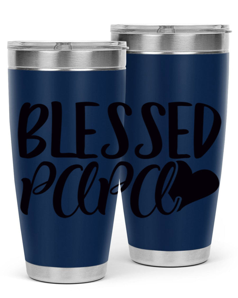 blessed papa 70#- grandpa - papa- Tumbler