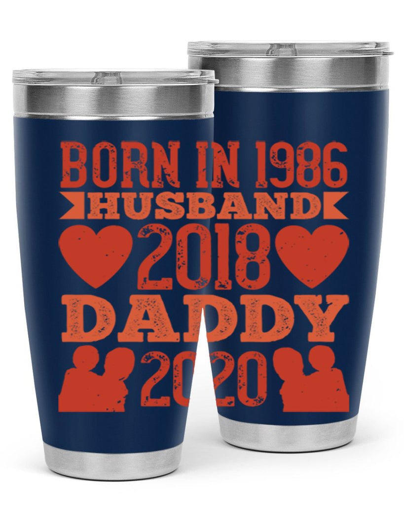 born in husband daddy 123#- fathers day- Tumbler