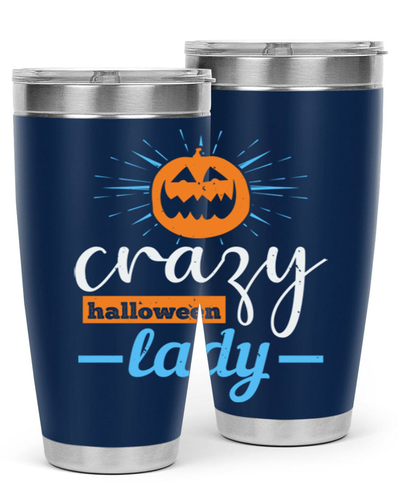 crazy halloween lady 118#- halloween- Tumbler