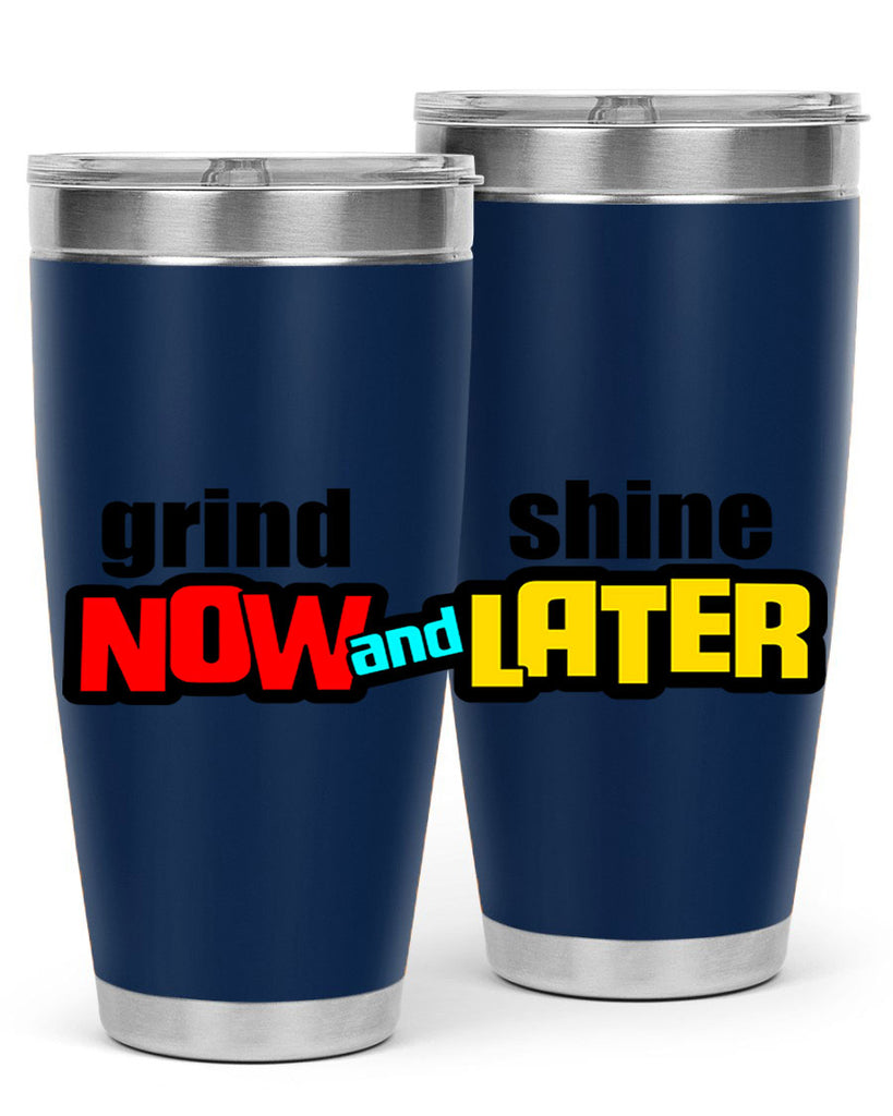 grind now and shine later 142#- black words phrases- Cotton Tank