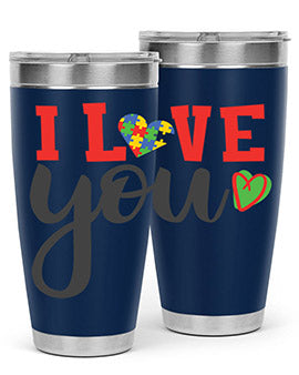 i love you Style 23#- autism- Tumbler